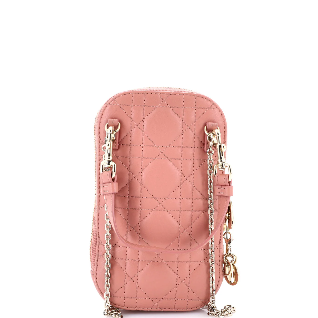 Lady Dior Phone Holder on Chain Cannage Quilt Lambskin - Deep Luxury