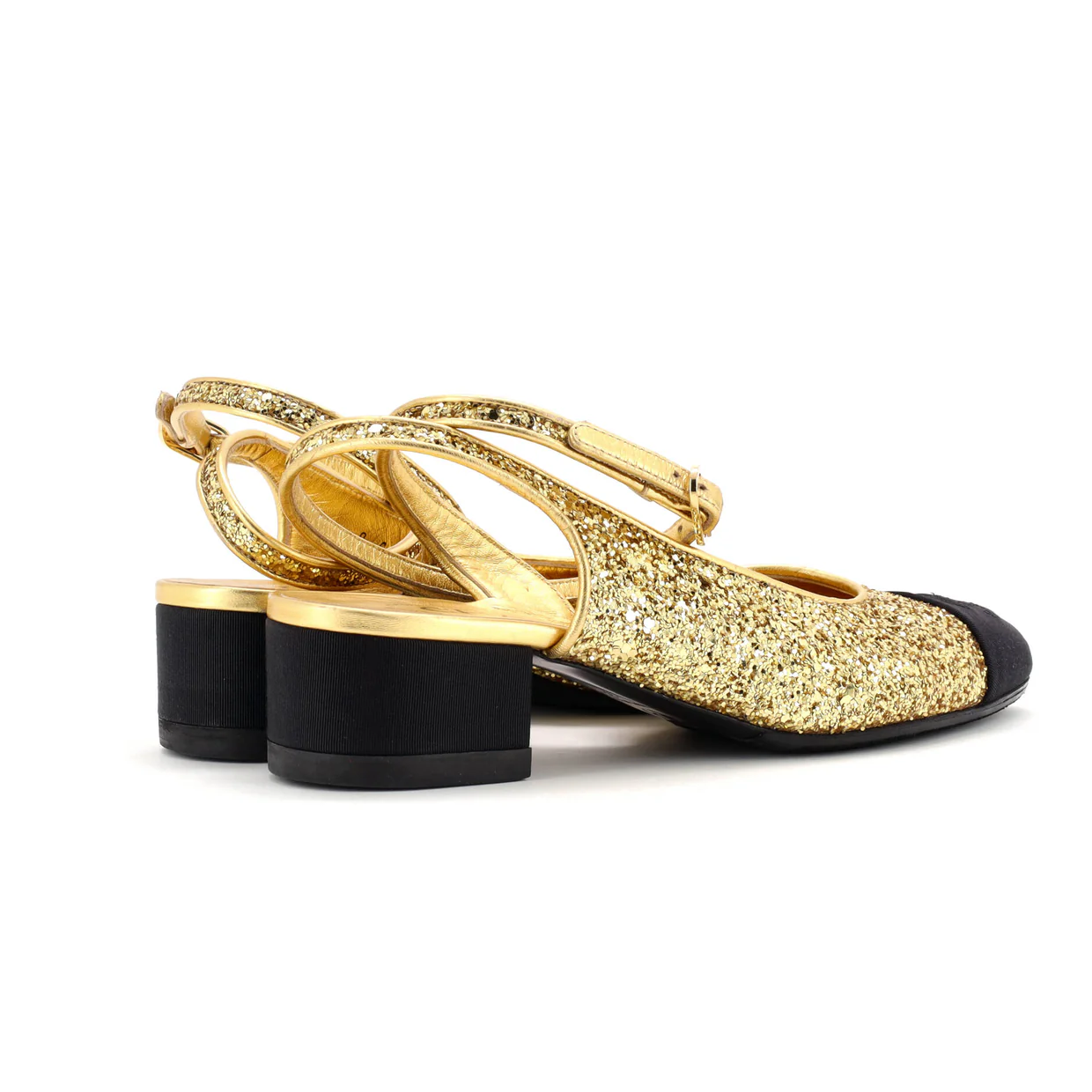Women's CC Cap Toe Slingback Pumps Glitter - Deep Luxury