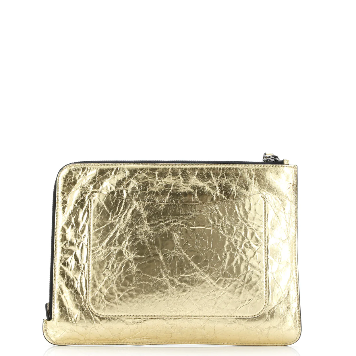 Feminine Pouch Crinkled Leather Medium - Deep Luxury