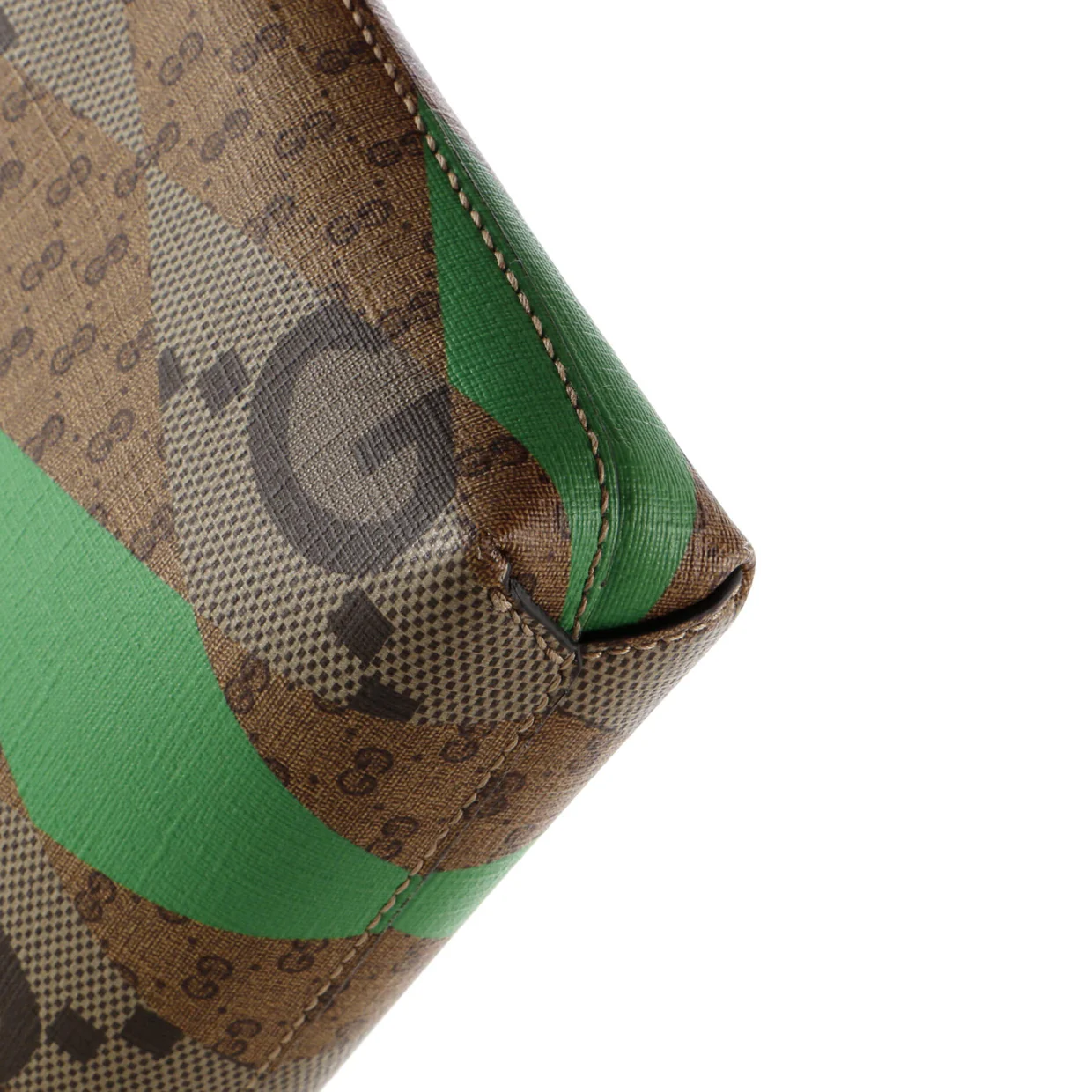 Wristlet Pouch Rhombus GG Coated Canvas with Leather Medium - Deep Luxury