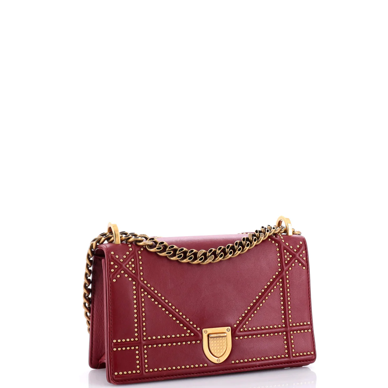 Diorama Flap Bag Studded Leather Small - Deep Luxury