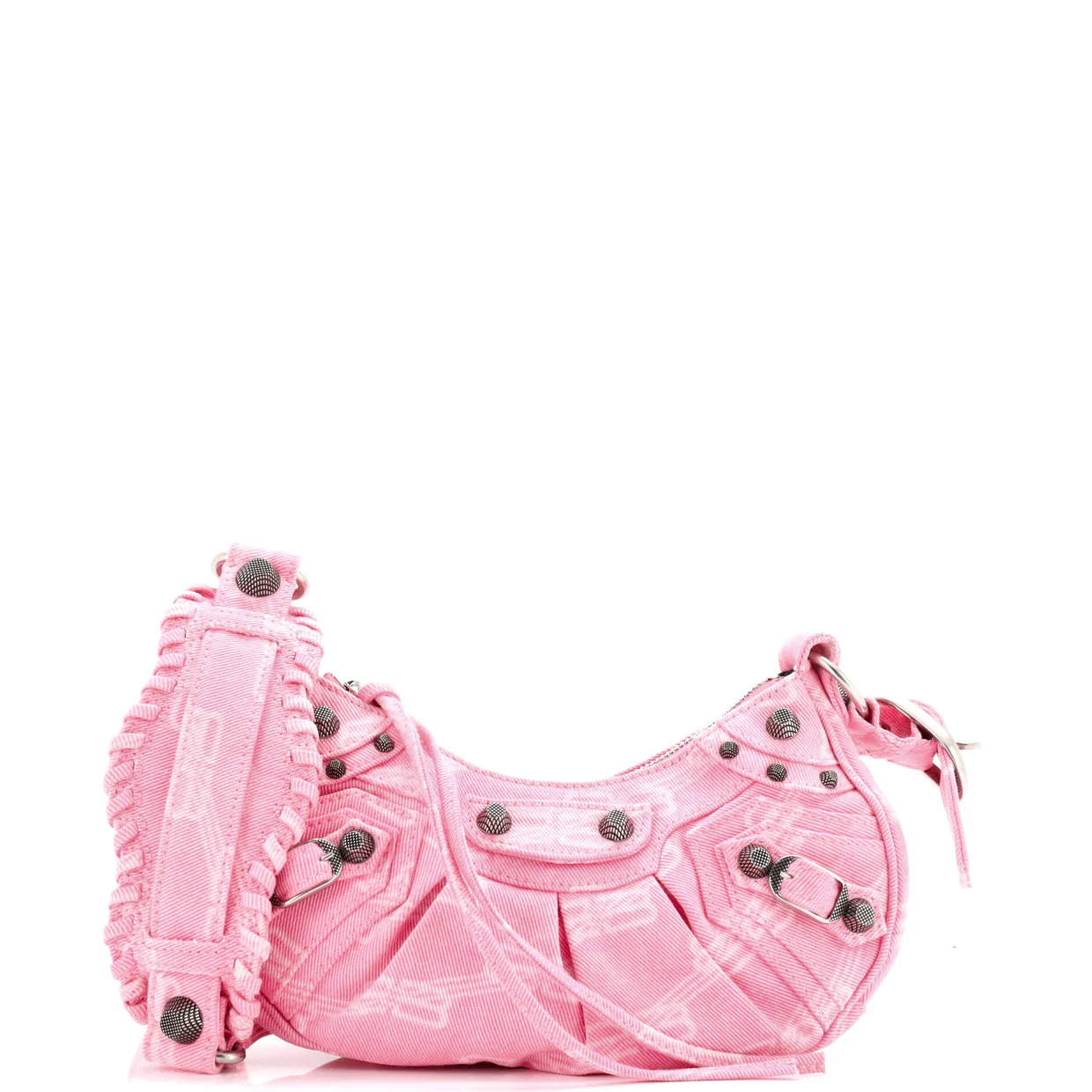 Le Cagole Giant Studs Shoulder Bag BB Denim XS - Deep Luxury