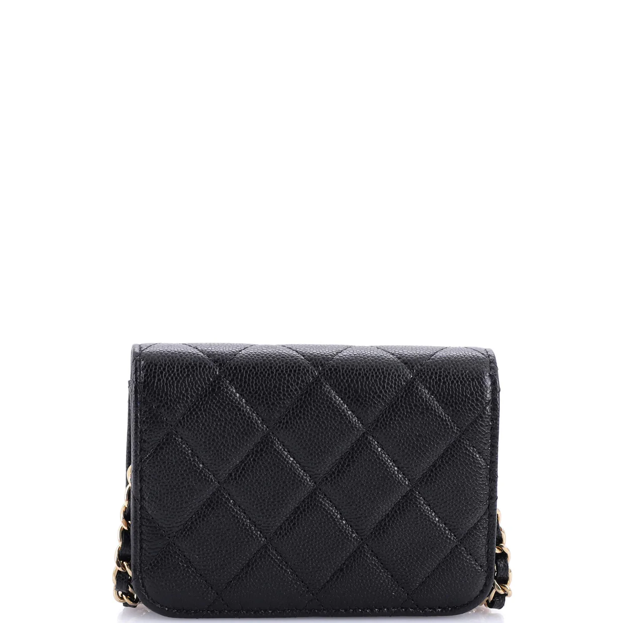 Classic Flap Clutch with Chain Quilted Caviar Small - Deep Luxury