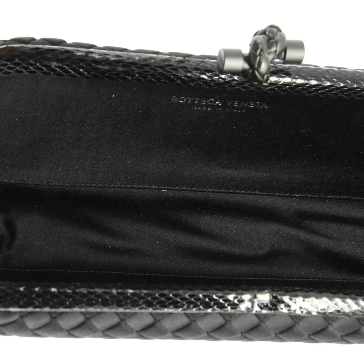 Box Knot Clutch Intrecciato Silk Faille Long - Deep Luxury