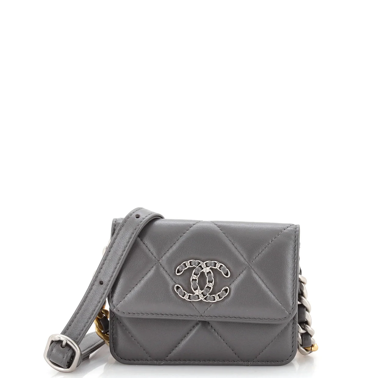 19 Flap Coin Purse Belt Bag Quilted Lambskin - Deep Luxury