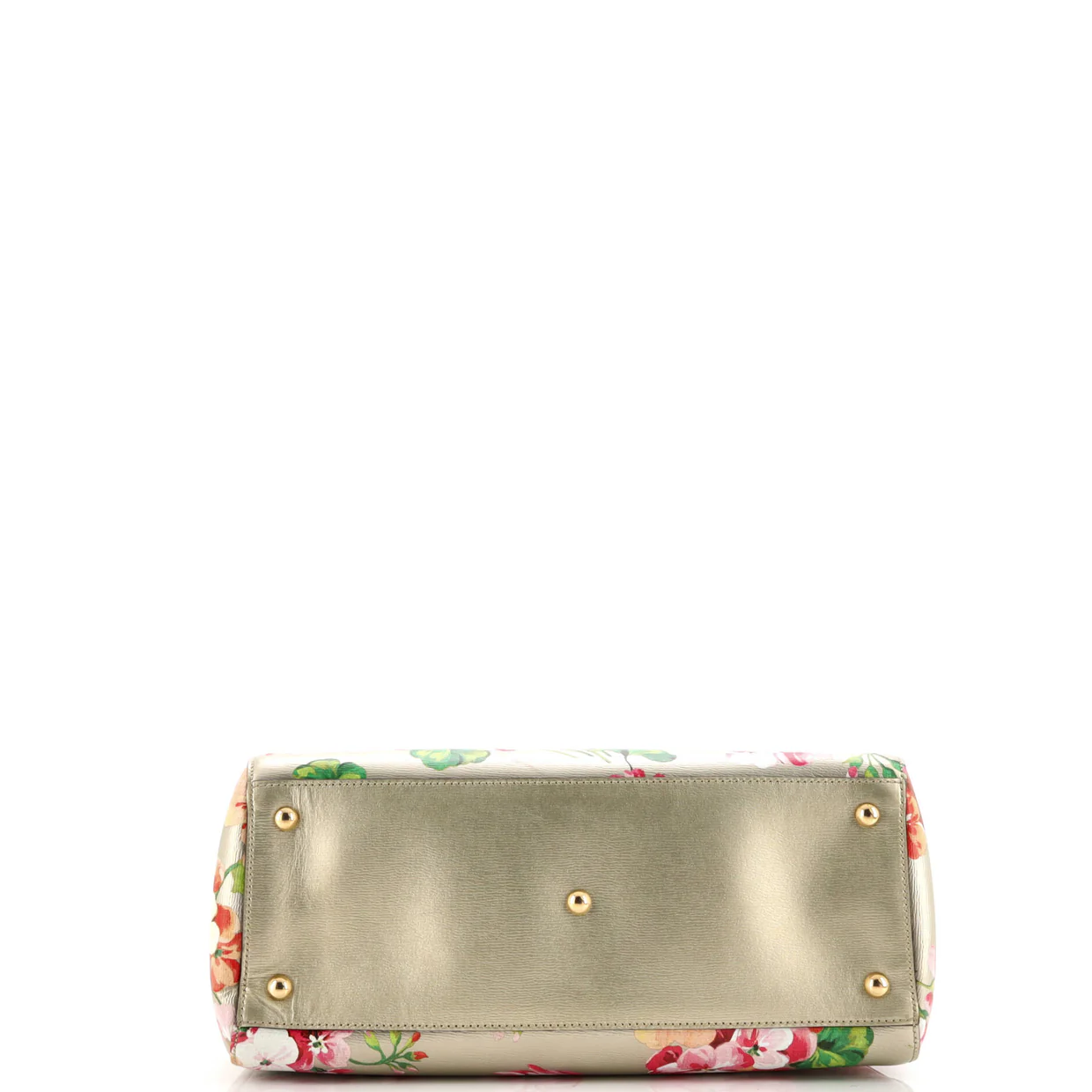 Bamboo Shopper Tote Blooms Print Leather Medium - Deep Luxury