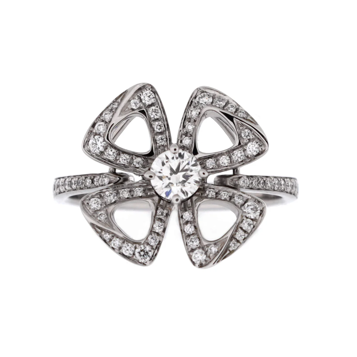 Fiorever Ring 18K White Gold and Pave Diamonds Small - Deep Luxury