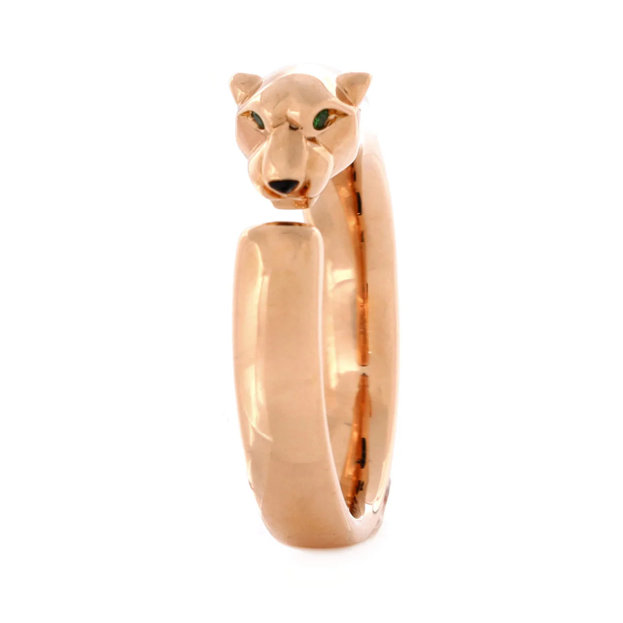 Panthere de Cartier Band Ring 18K Rose Gold with Onyx and Tsavorite 7mm - Deep Luxury