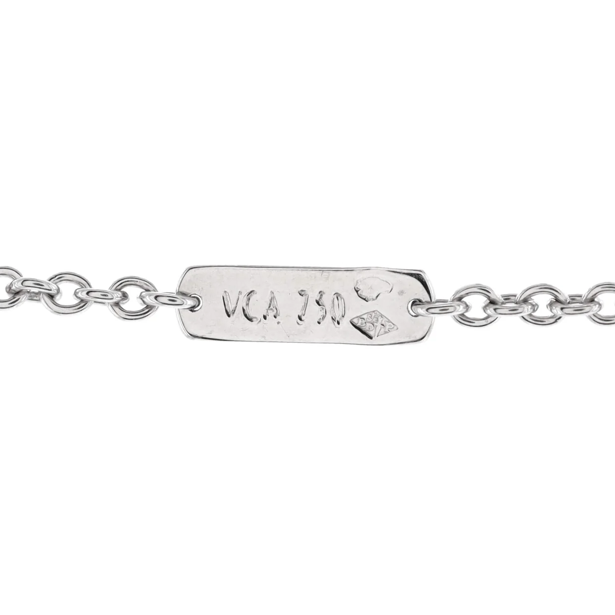 Pure Alhambra Pendant Necklace 18K White Gold with Diamonds - Deep Luxury