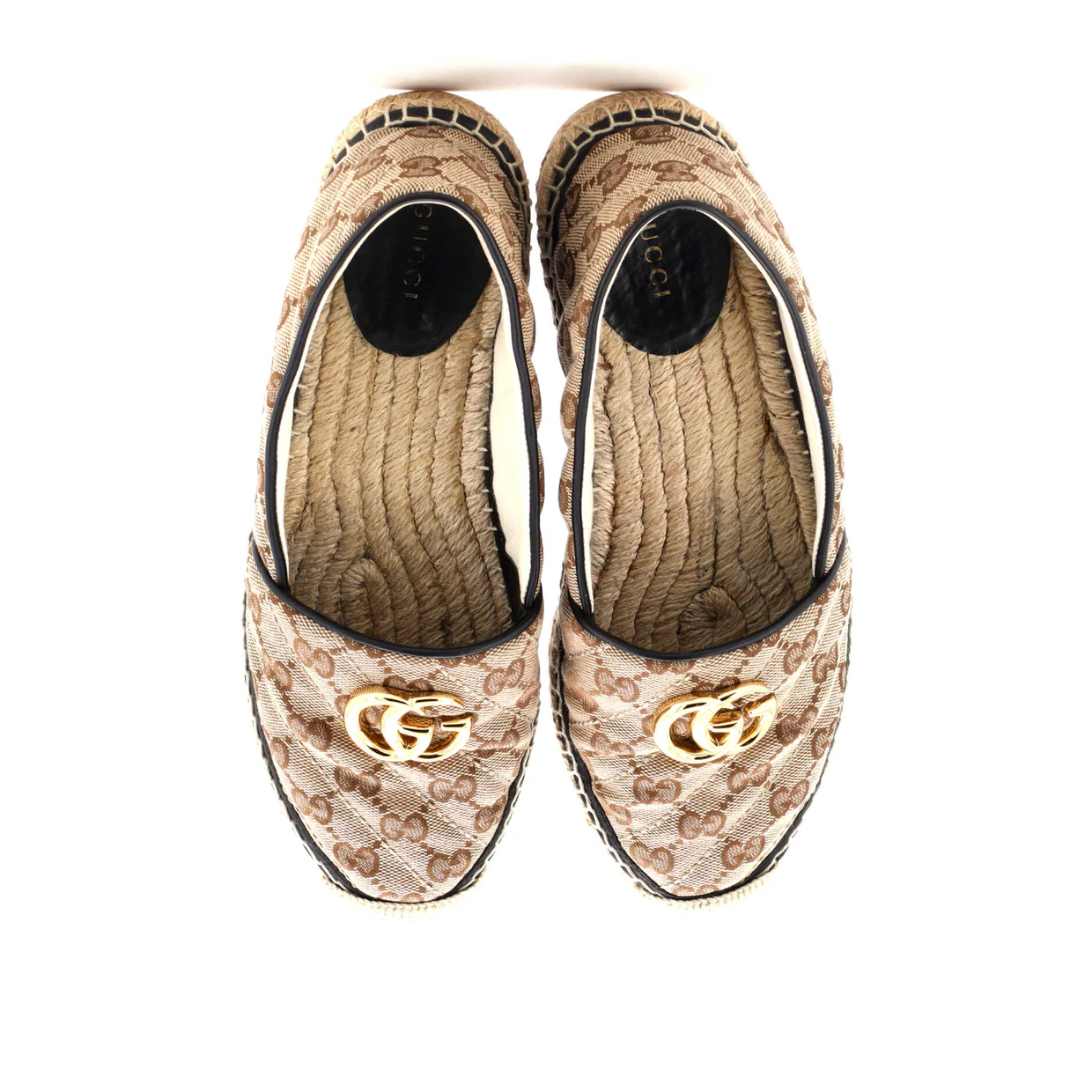 Women's GG Marmont Espadrilles Diagonal Quilted GG Canvas - Deep Luxury