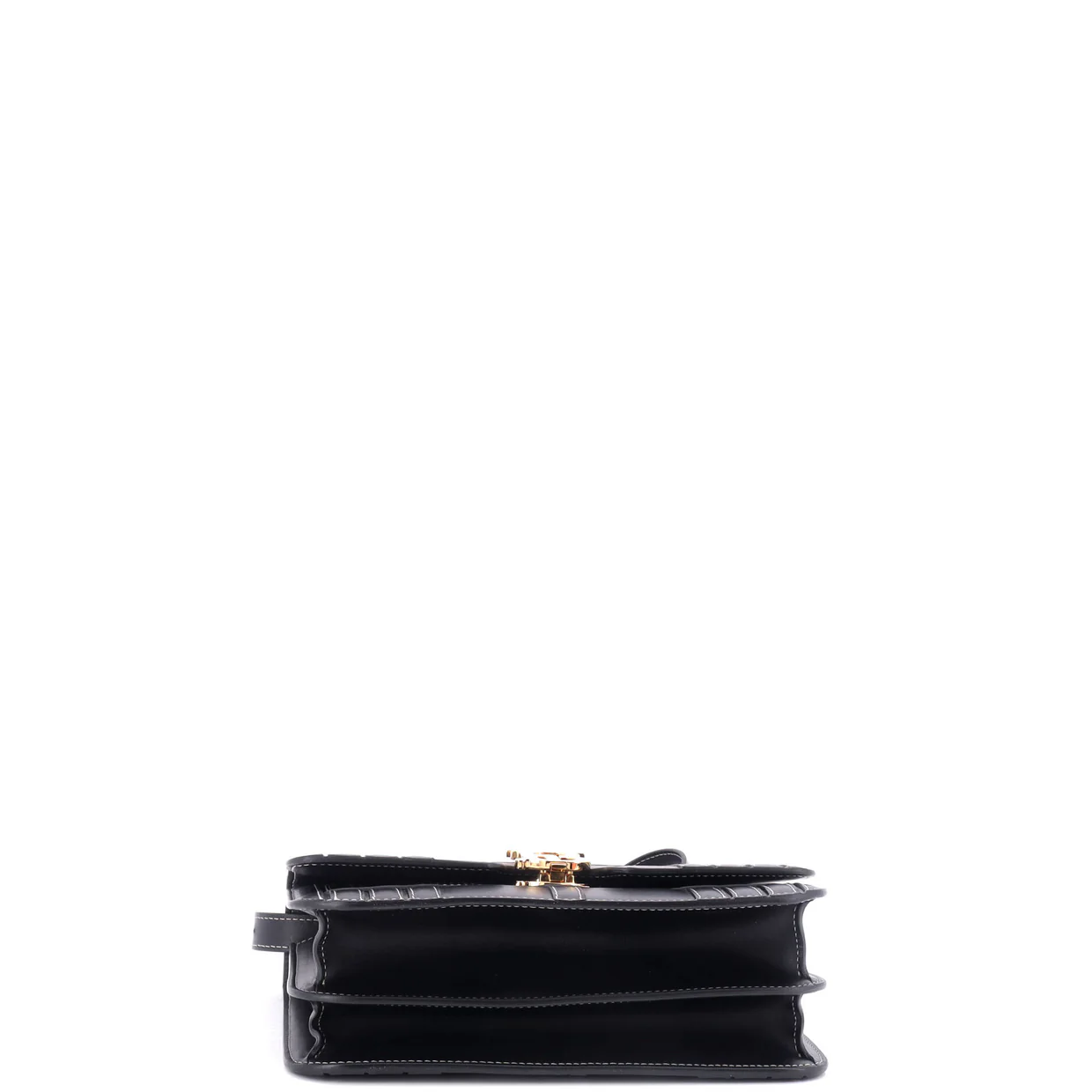 TB Flap Bag Woven Leather Medium - Deep Luxury