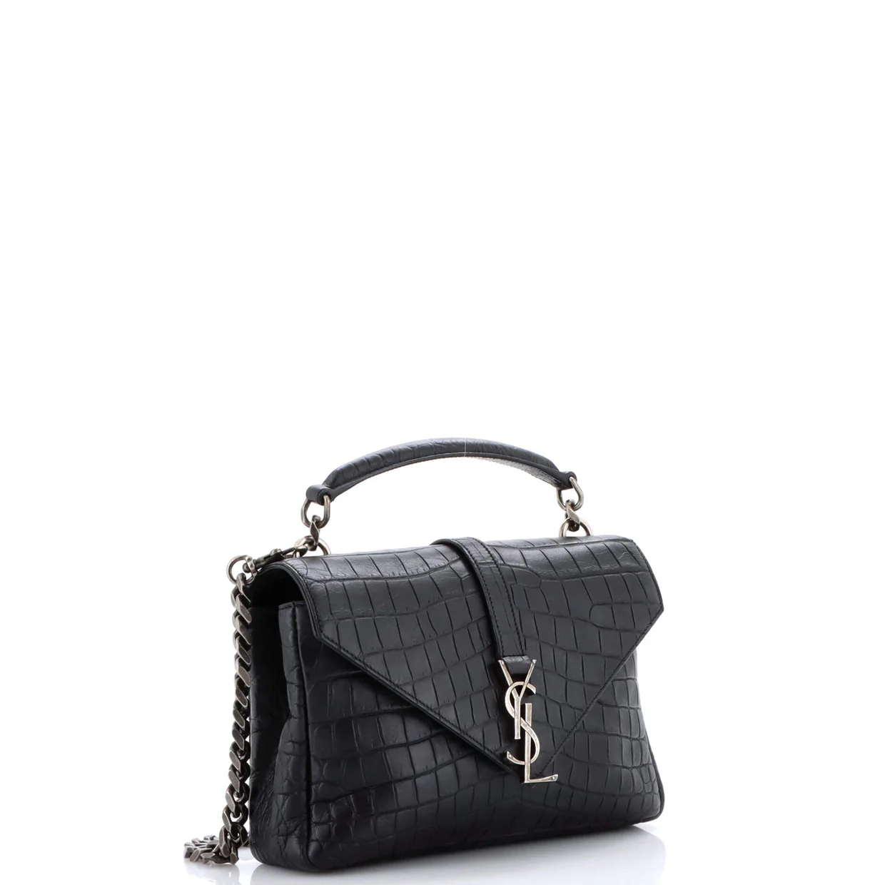 Classic Monogram College Bag Crocodile Embossed Leather Medium - Deep Luxury