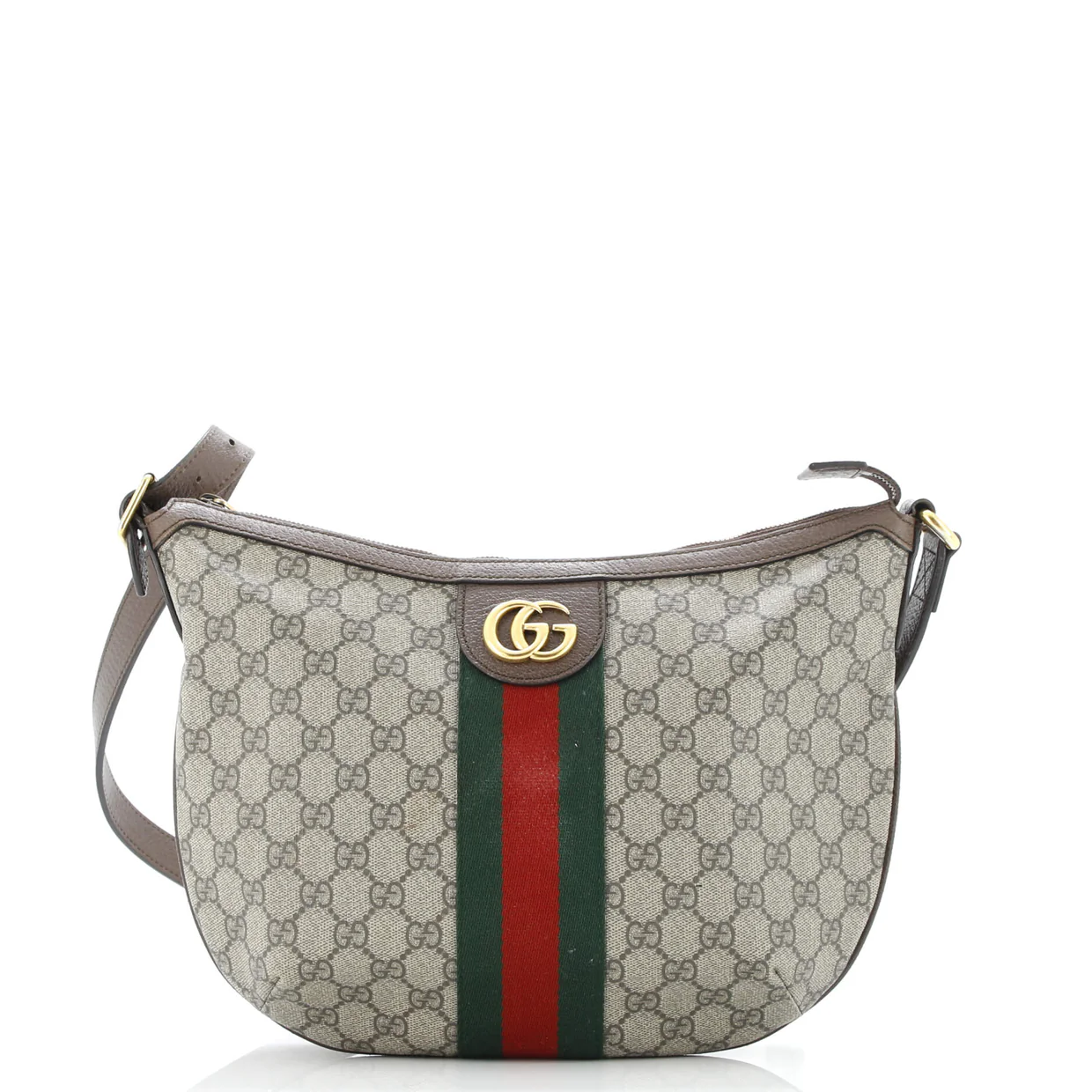 Ophidia Half Moon Hobo GG Coated Canvas Small - Deep Luxury