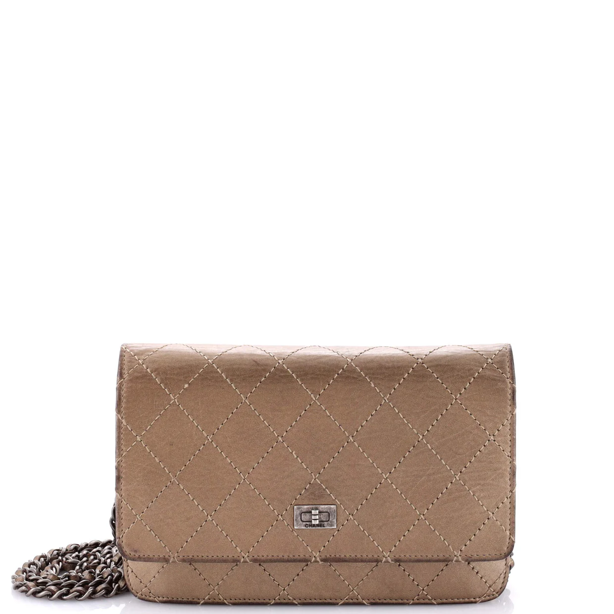 Reissue 2.55 Wallet on Chain Quilted Aged Calfskin Small - Deep Luxury