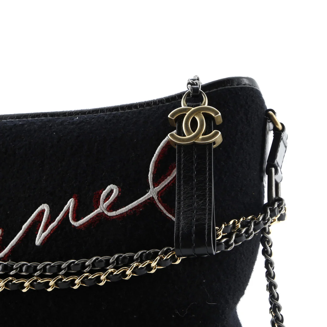 Paris-Hamburg Gabrielle Hobo Embroidered Wool and Calfskin Medium - Deep Luxury