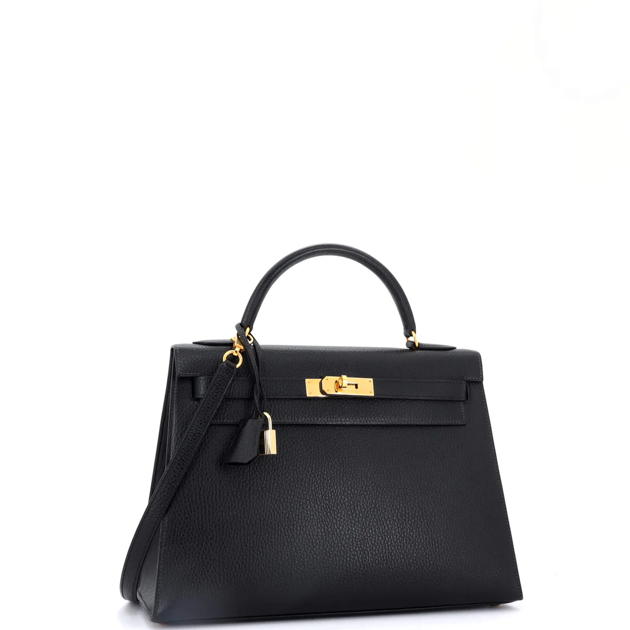 Kelly Handbag Noir Ardennes with Gold Hardware 32 - Deep Luxury