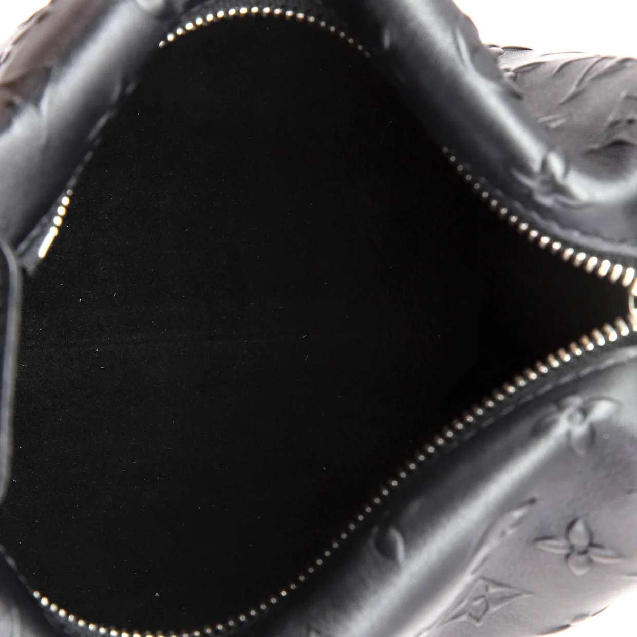 Side Trunk Handbag Debossed Monogram Leather MM - Deep Luxury