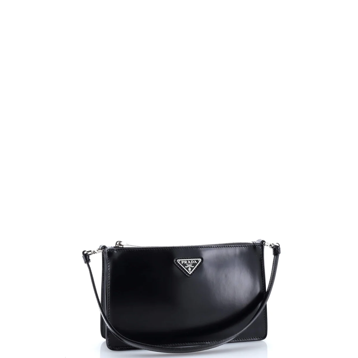 Zip Shoulder Bag Spazzolato Leather Mini - Deep Luxury