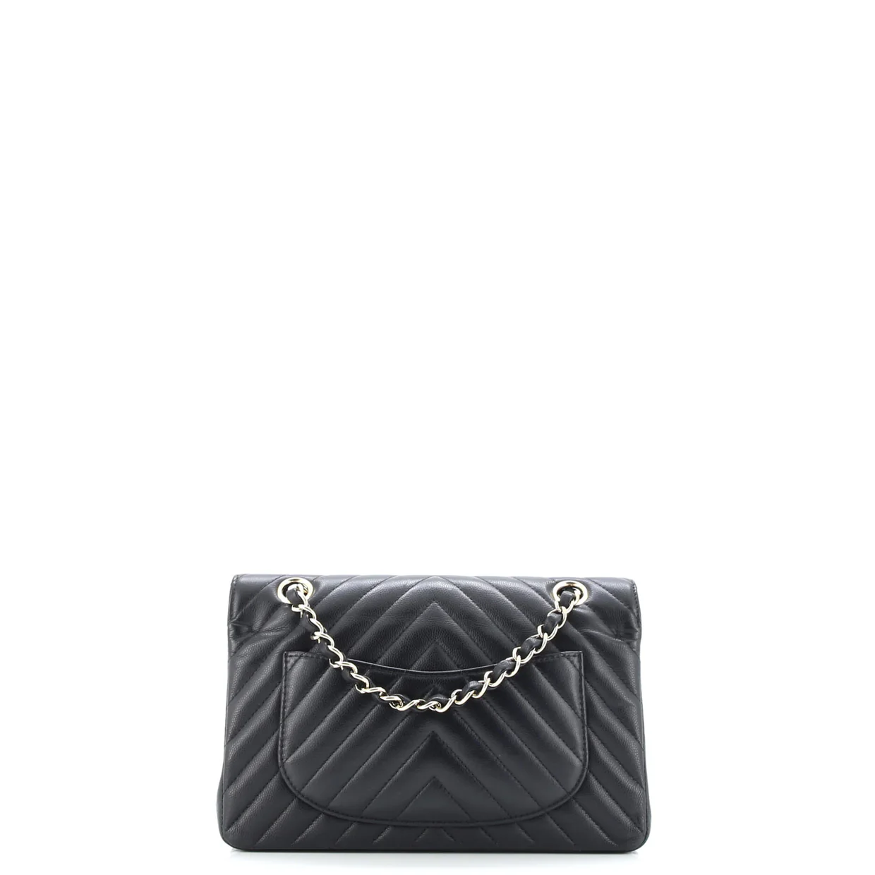 Classic Double Flap Bag Chevron Caviar Small - Deep Luxury