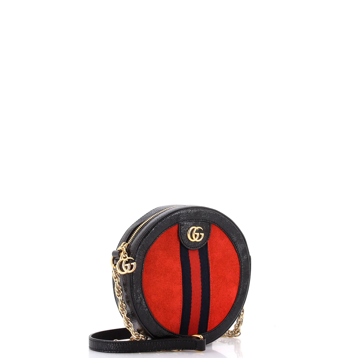 Ophidia Round Shoulder Bag Suede Mini - Deep Luxury