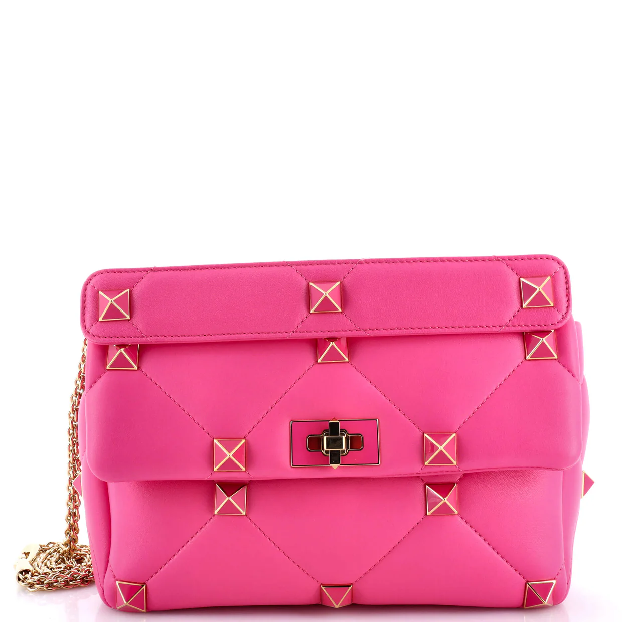 Roman Stud Flap Bag Quilted Leather Medium - Deep Luxury