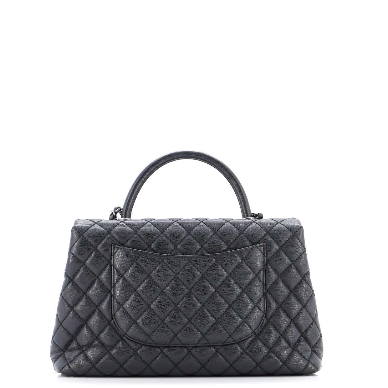 Coco Top Handle Bag Quilted Caviar Medium - Deep Luxury