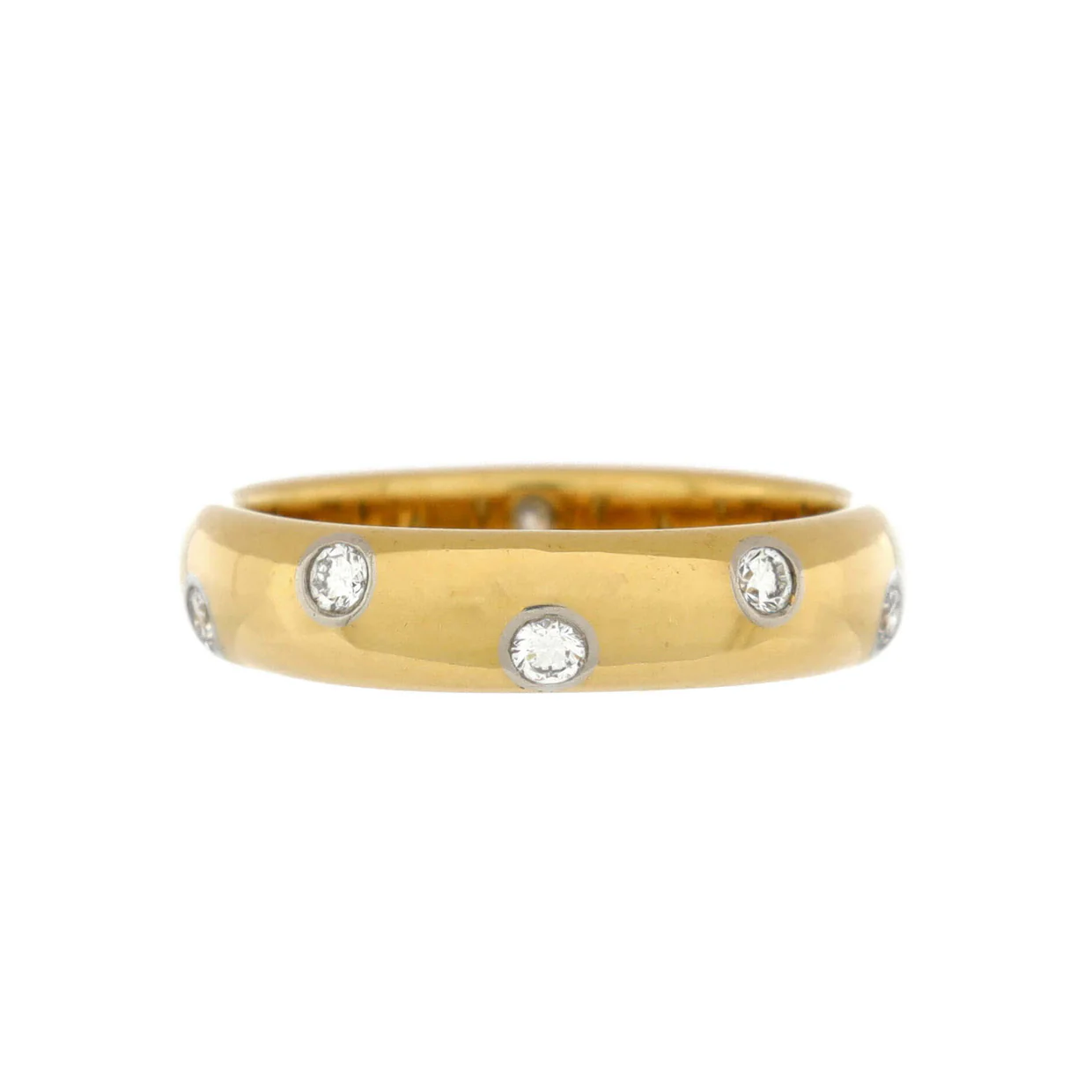 Etoile Band Ring 18K Yellow Gold and Platinum with Diamonds - Deep Luxury