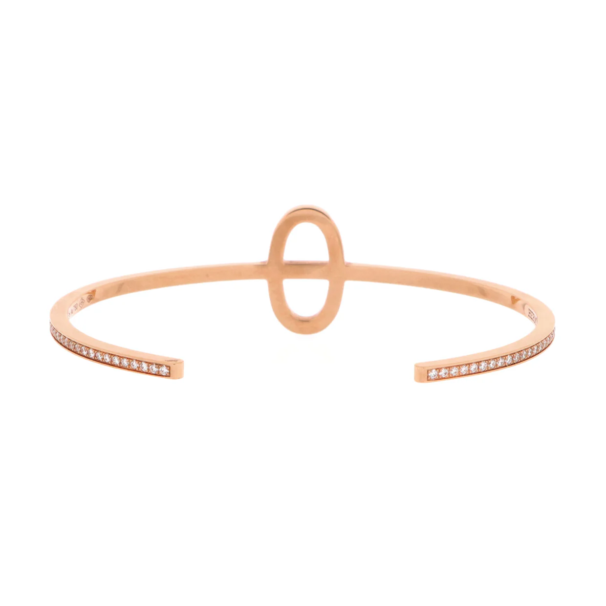 Chaine d'Ancre Contour Cuff Bracelet 18K Rose Gold with Diamonds - Deep Luxury