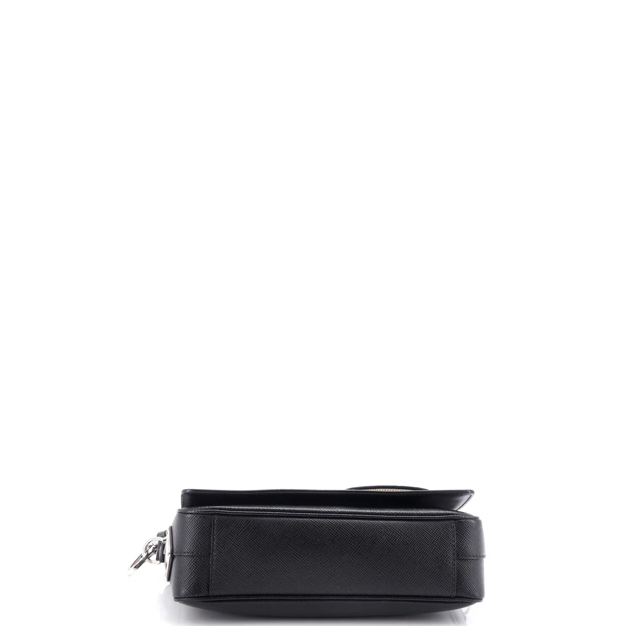 Triangle Logo Flap Crossbody Bag Embossed Saffiano Leather Small - Deep Luxury