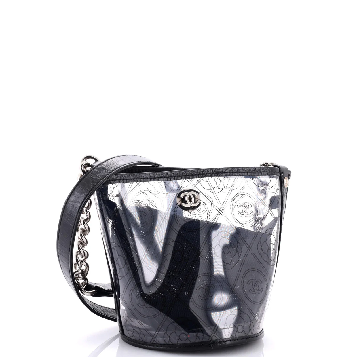 Camellia Coco Bucket Bag Printed PVC Small - Deep Luxury
