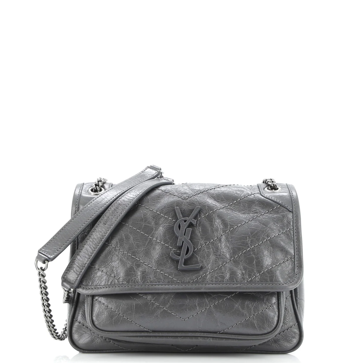 Niki Chain Flap Bag Matelasse Chevron Leather Baby - Deep Luxury