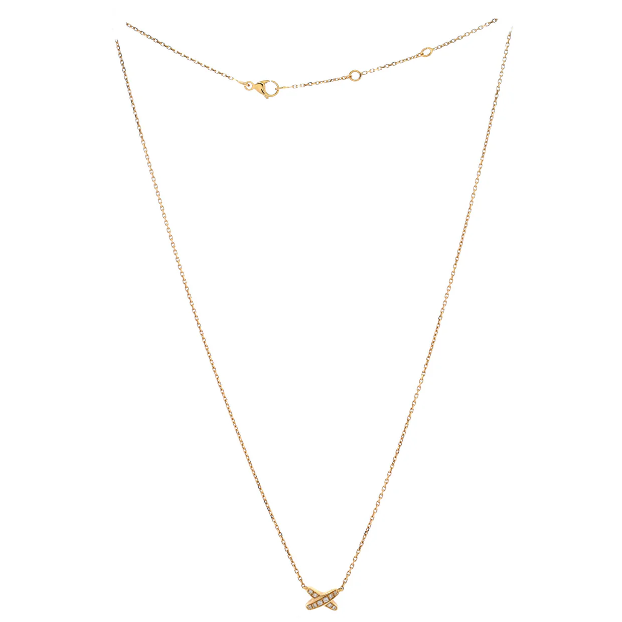 Jeux de Liens Pendant Necklace 18K Yellow Gold with Diamonds Small - Deep Luxury