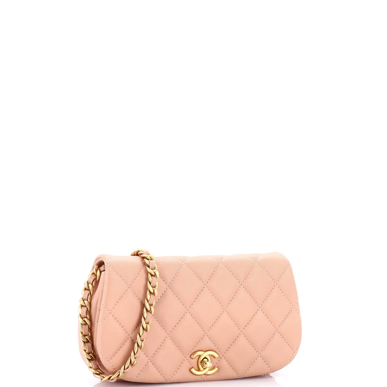 Coco Mail Clutch with Chain Quilted Calfskin - Deep Luxury