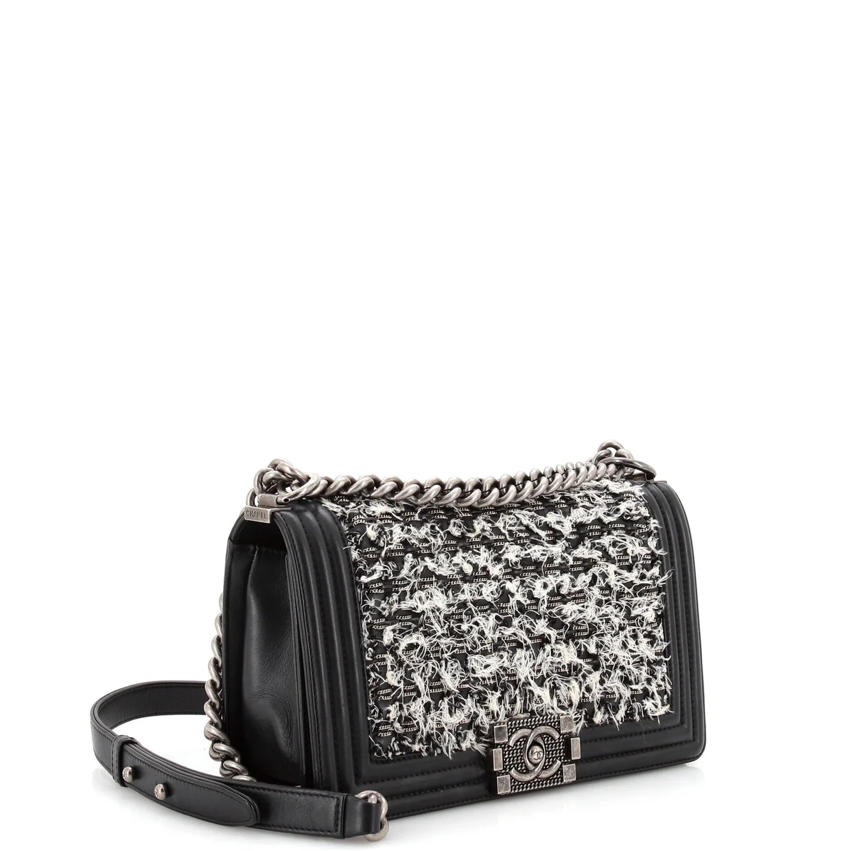 Boy Flap Bag Braided Tweed Old Medium - Deep Luxury