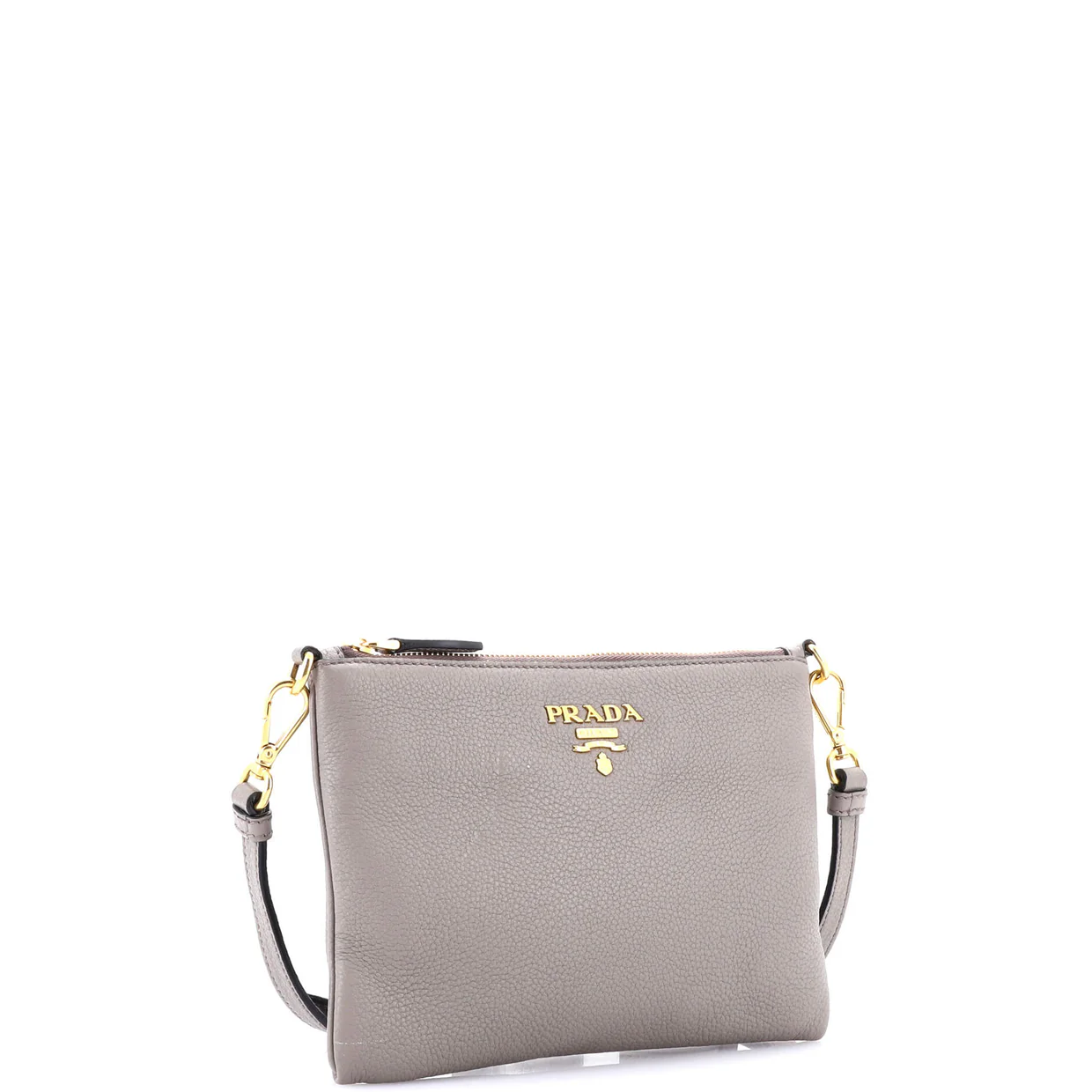 Flat Zip Crossbody Bag Vitello Daino Mini - Deep Luxury