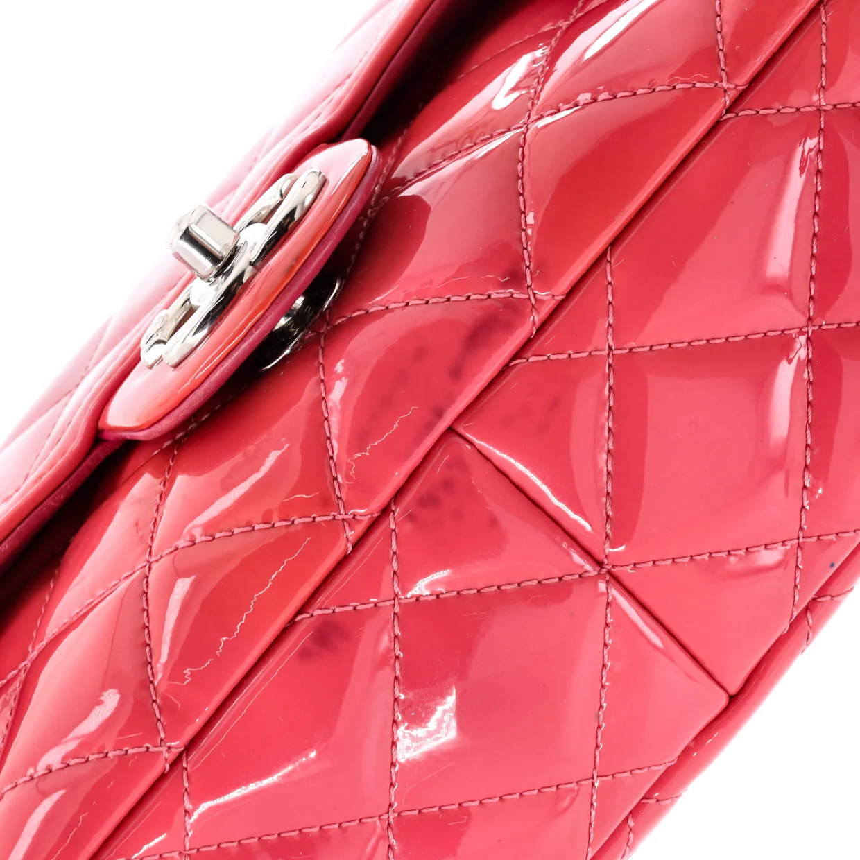 Coco Shine Flap Bag Quilted Patent Small - Deep Luxury