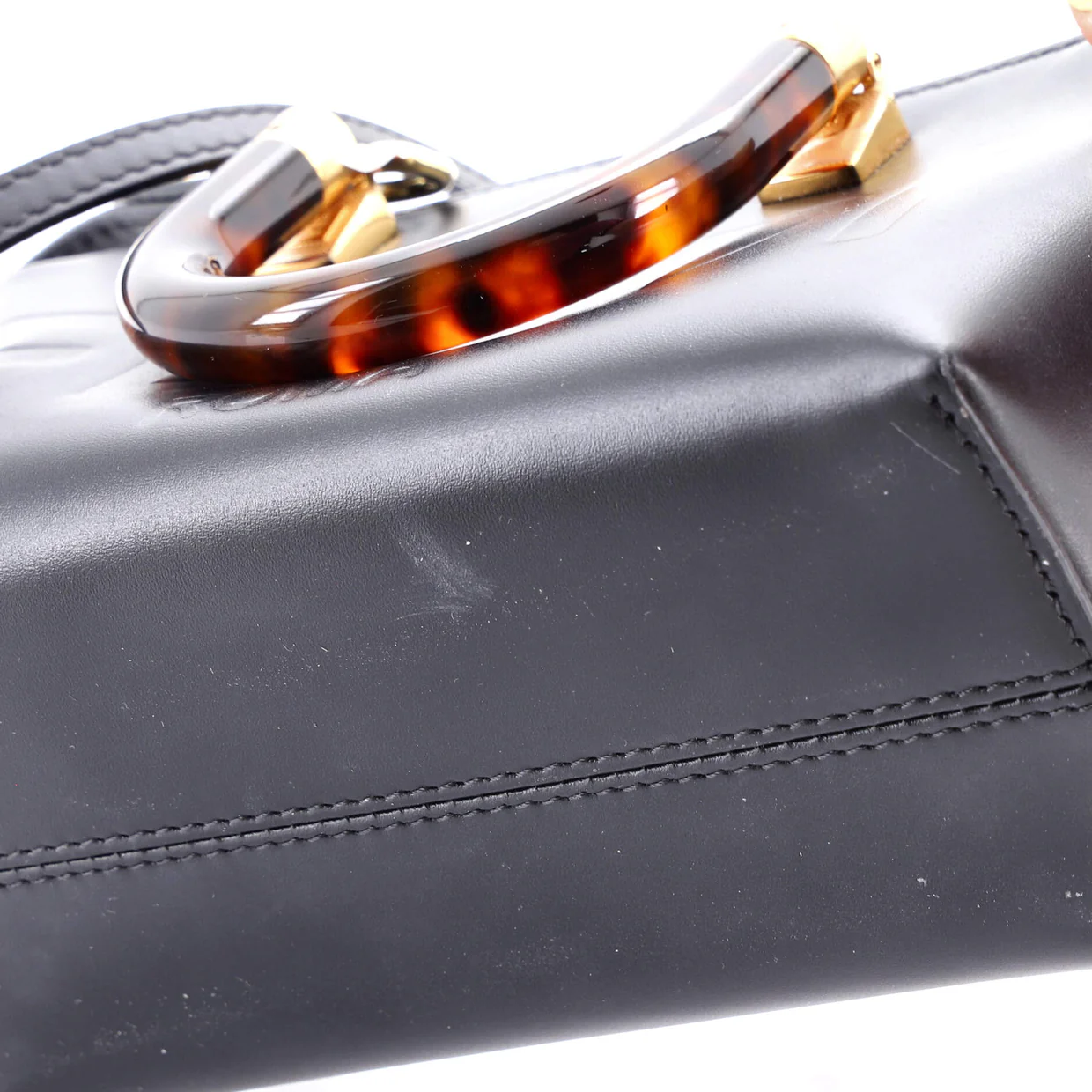 Logo By The Way Top Handle Bag Embossed Leather Mini - Deep Luxury