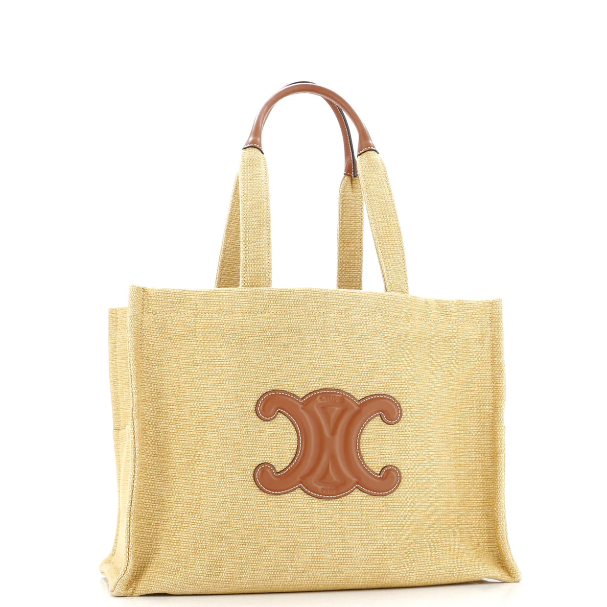 Cabas Thais Tote Fabric with Leather Large - Deep Luxury