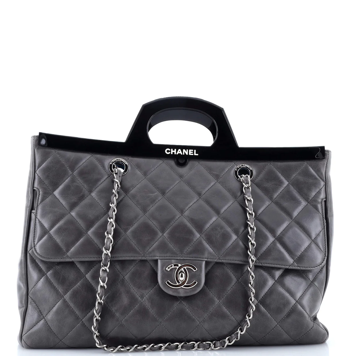 CC Delivery Tote Quilted Glazed Calfskin Large - Deep Luxury