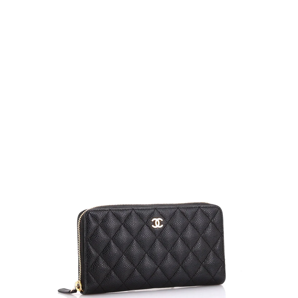 Zip Around Wallet Quilted Caviar Long - Deep Luxury