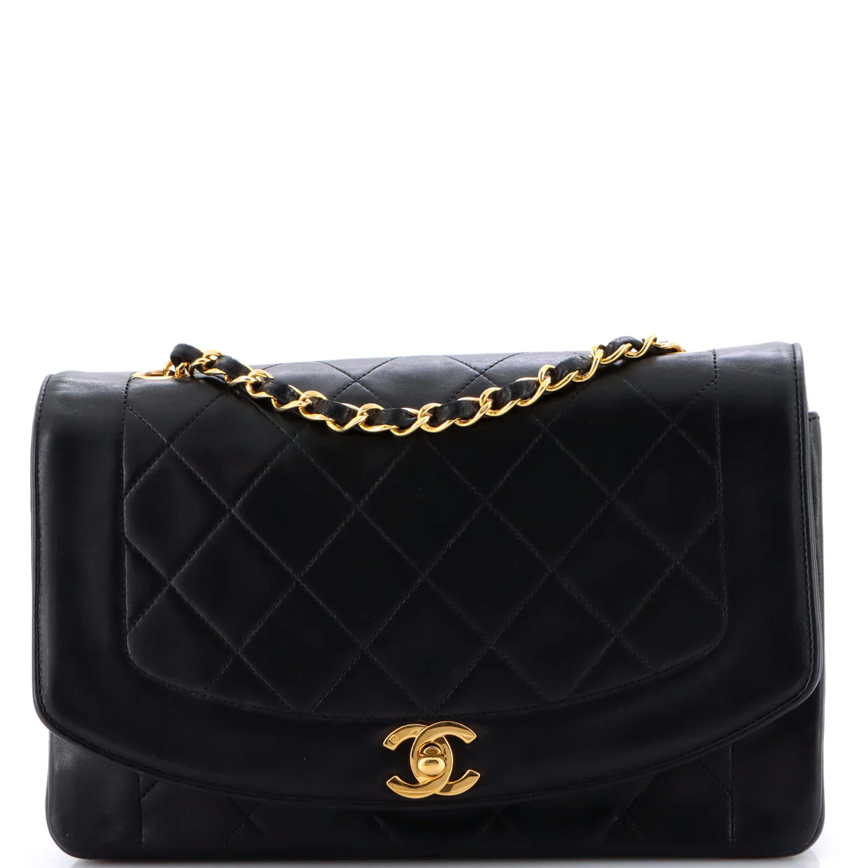 Vintage Diana Flap Bag Quilted Lambskin Medium - Deep Luxury
