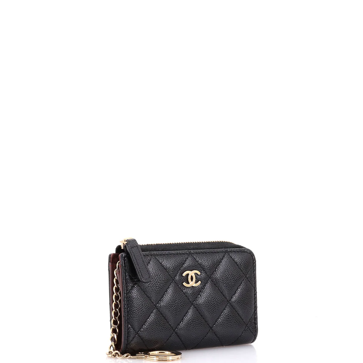 Key Pouch Quilted Caviar - Deep Luxury