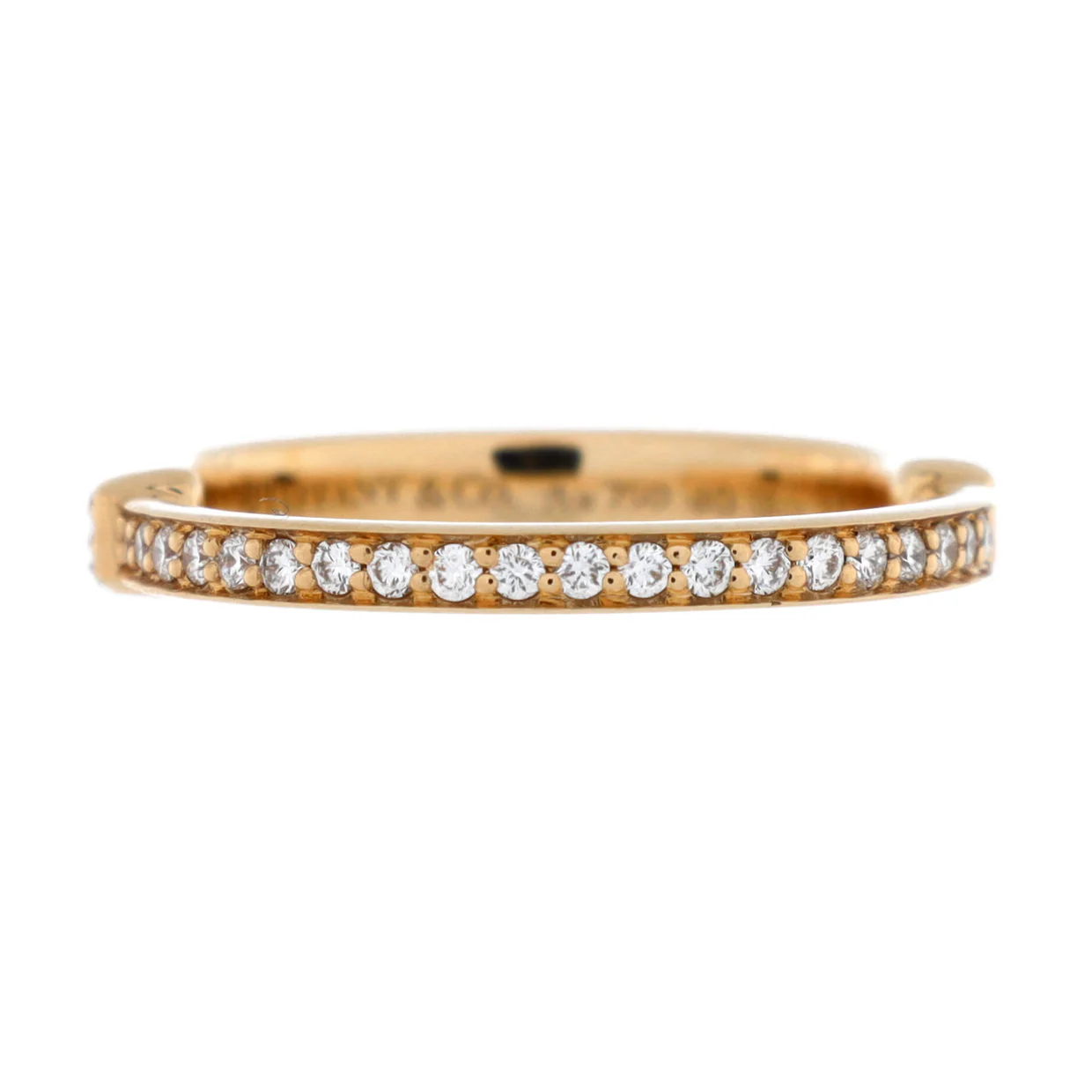 Lock Ring 18K Rose Gold with Pave Diamonds - Deep Luxury
