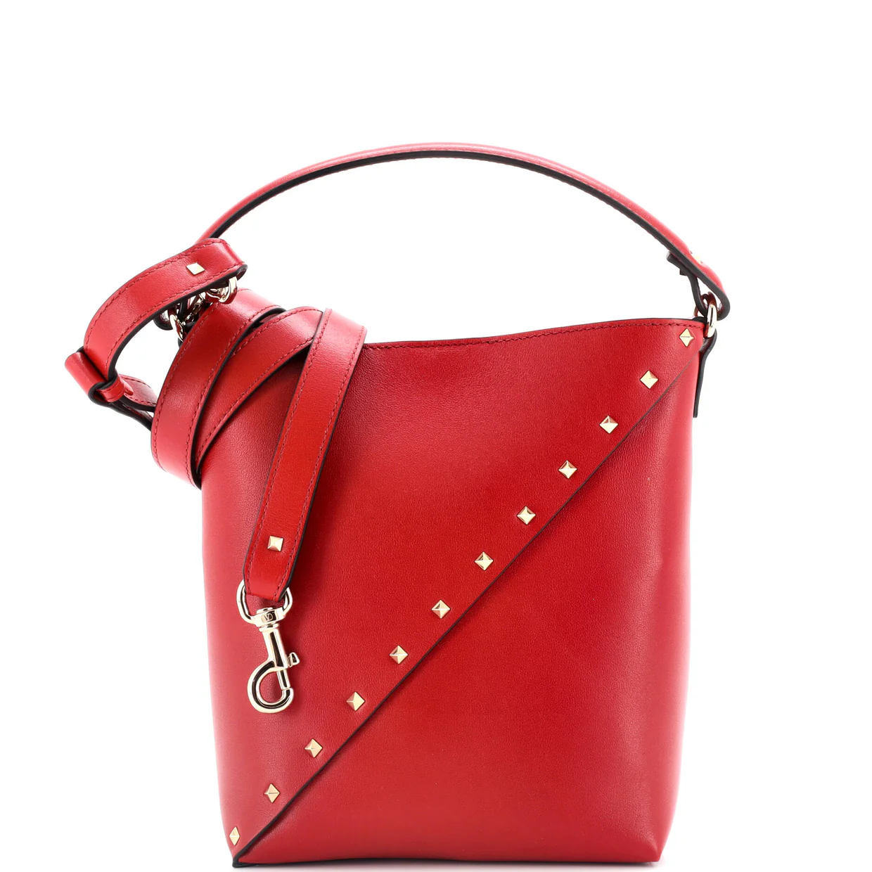 Rockstud Wispy Bucket Bag Leather Small - Deep Luxury