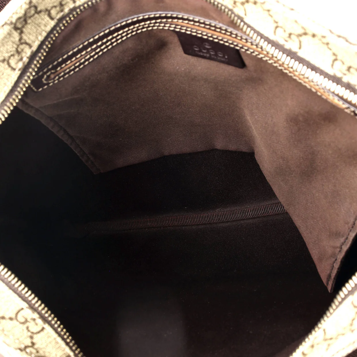 Zip Top Messenger Bag GG Coated Canvas Large - Deep Luxury