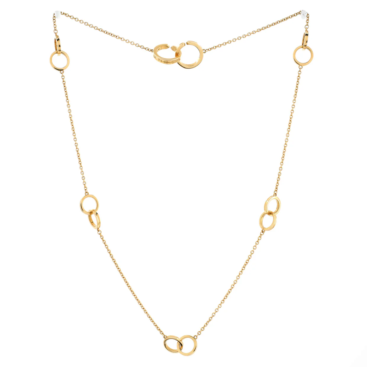 1837 Multiple Interlocking Circles Long Necklace 18K Yellow Gold - Deep Luxury