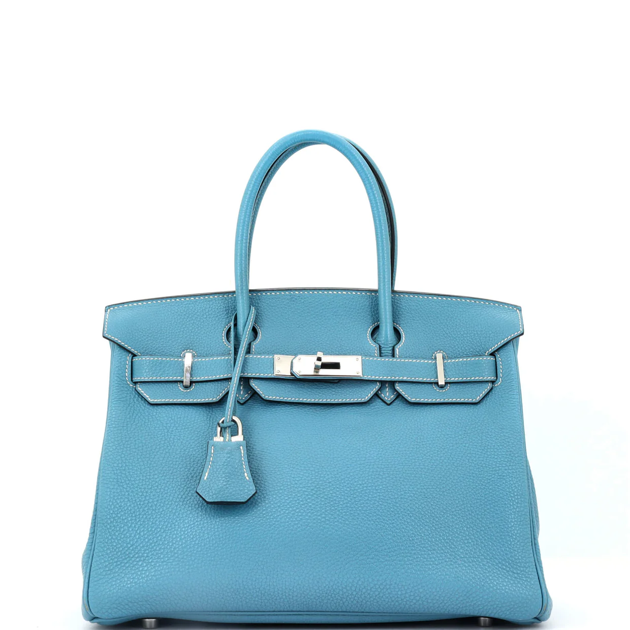 Birkin Handbag Bleu Jean Togo with Palladium Hardware 30 - Deep Luxury
