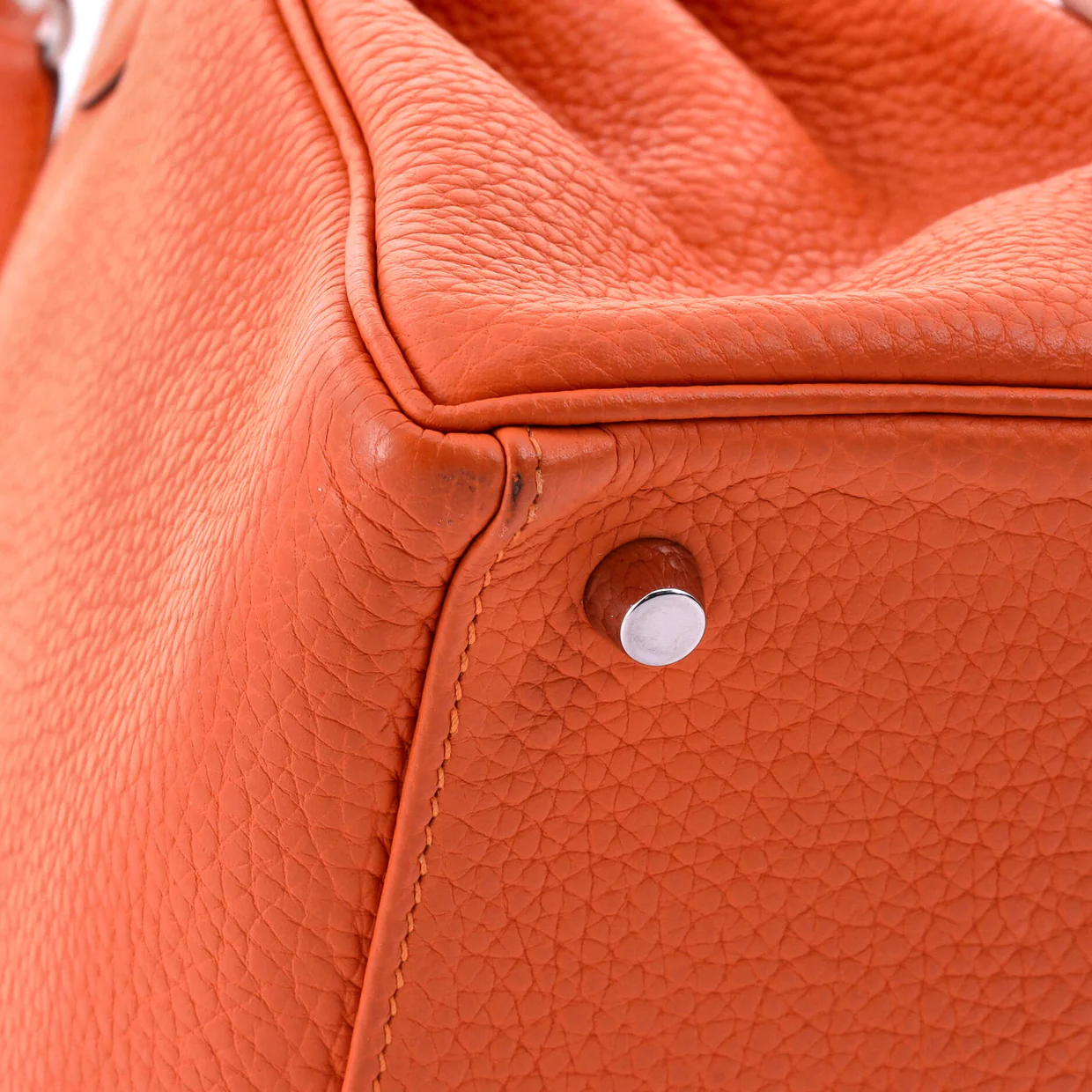 Kelly Handbag Feu Clemence with Palladium Hardware 28 - Deep Luxury