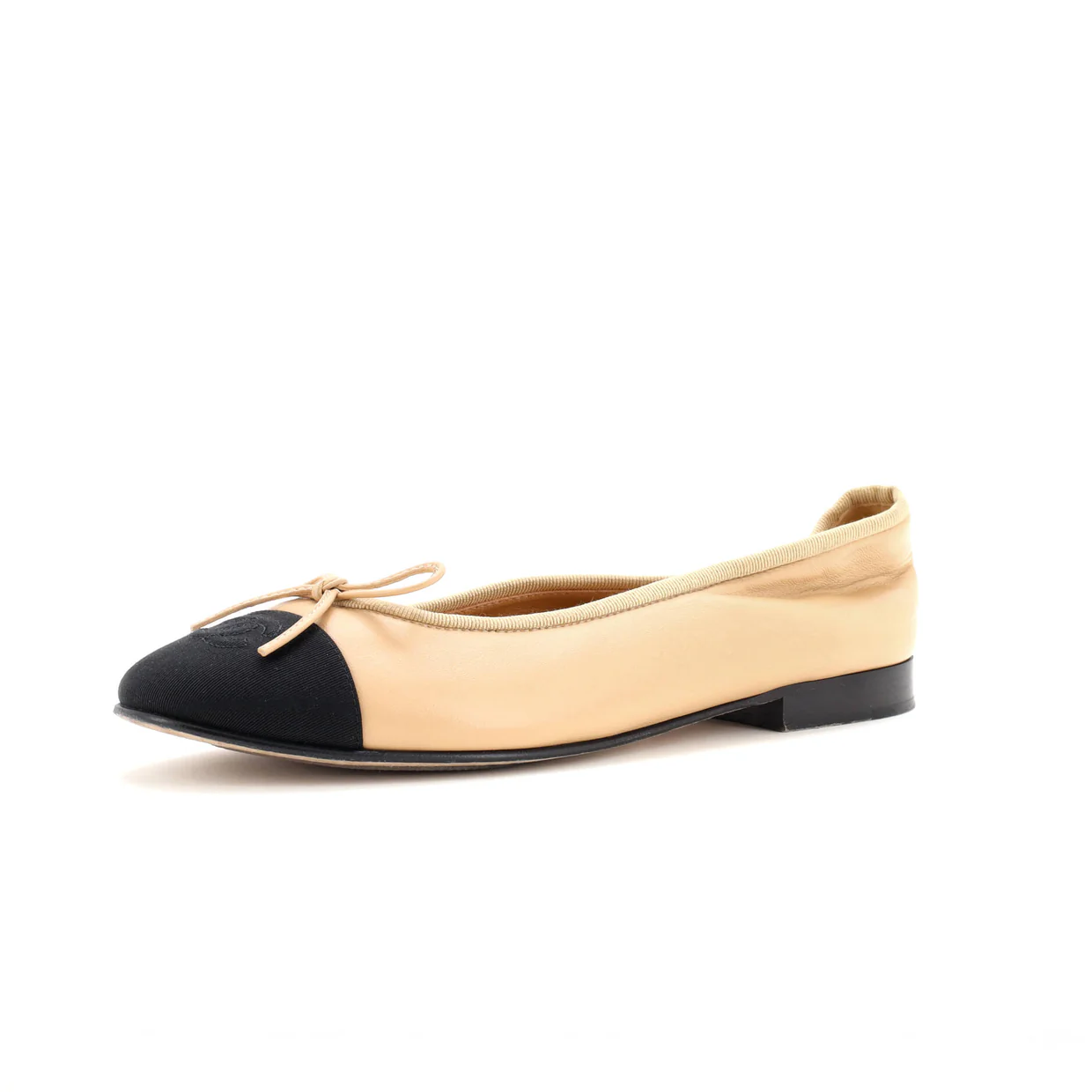 Women's CC Cap Toe Bow Ballerina Flats Leather - Deep Luxury