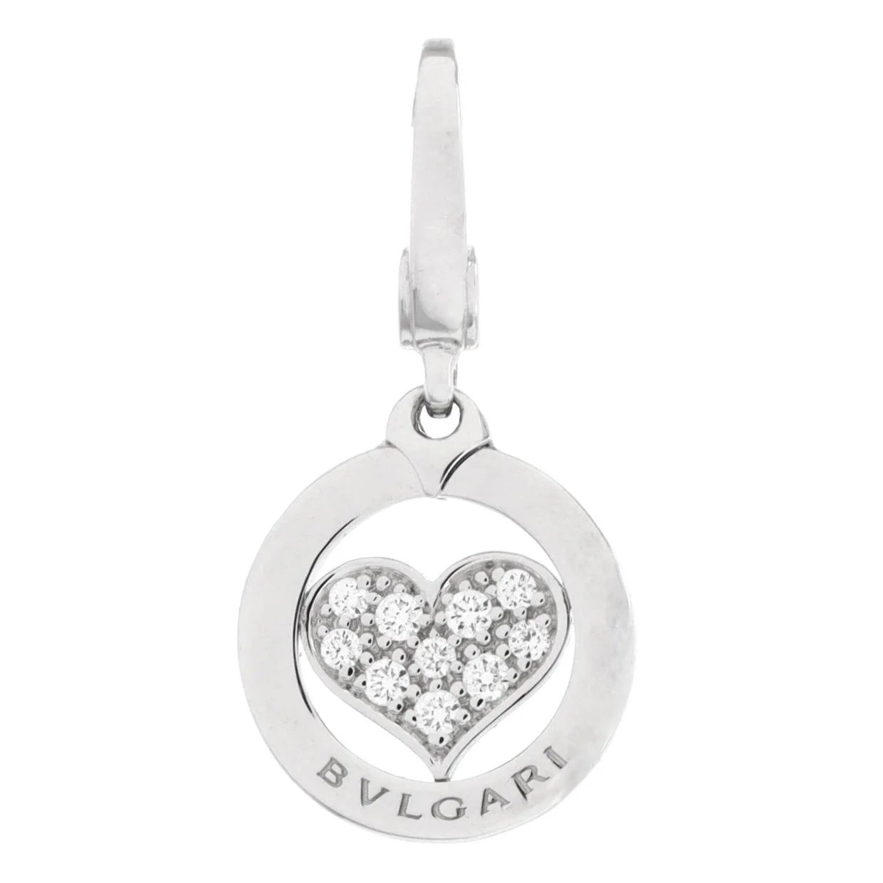 Tondo Heart Pendant Pendant u0026 Charms 18K White Gold and Diamonds Small - Deep Luxury